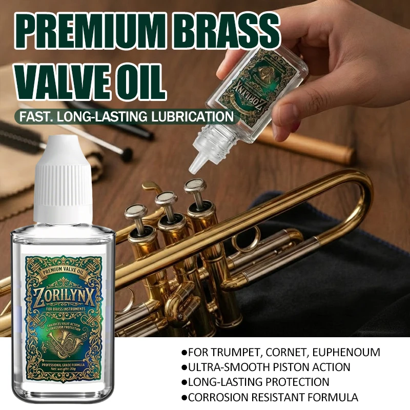 Premium Brass Valve Lubricant Precision Maintenance Oil for Smooth Responsiveness in Piston Valve Musical Instruments - ZORILYNX
