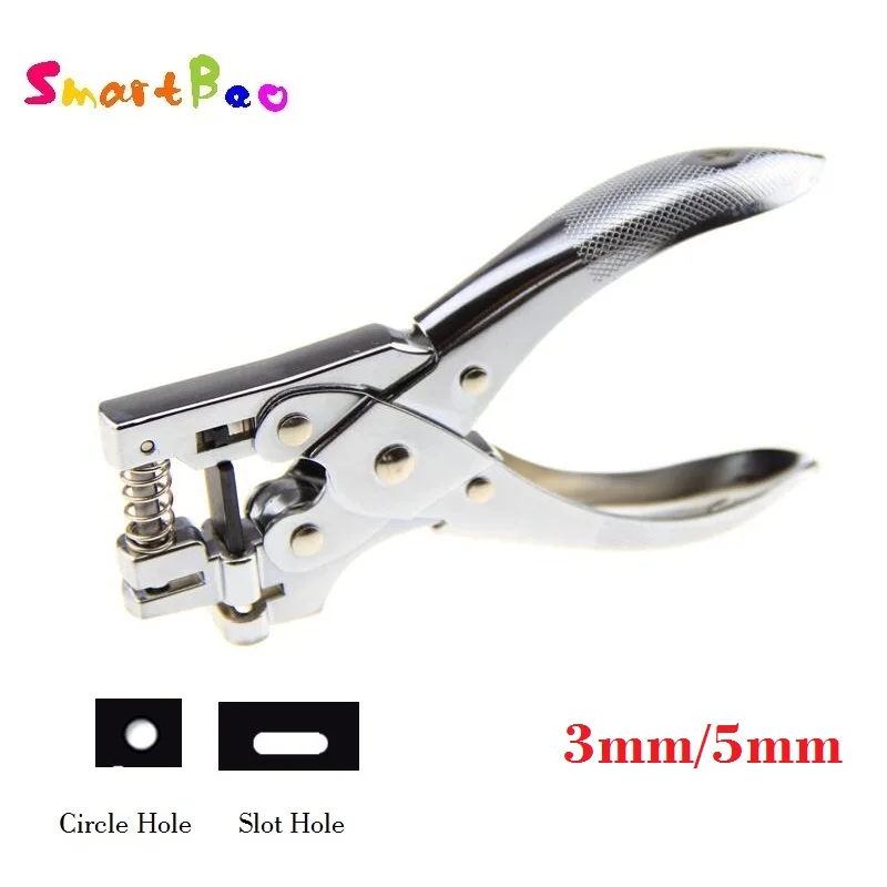 Circle and Slot Hole Punchers for Handicrafts, Durable Metal Paper Puncher for ID Card Badge PVC Photo Tag