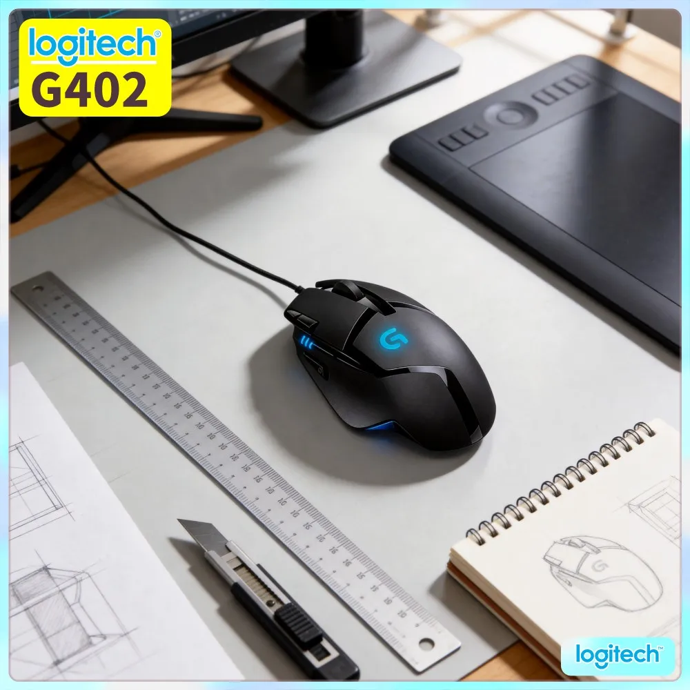 High-Precision Logitech G402 Mouse 8 Custom Buttons 20M Clicks 1Ms Response 4 DPI Modes For Gaming & Daily Use