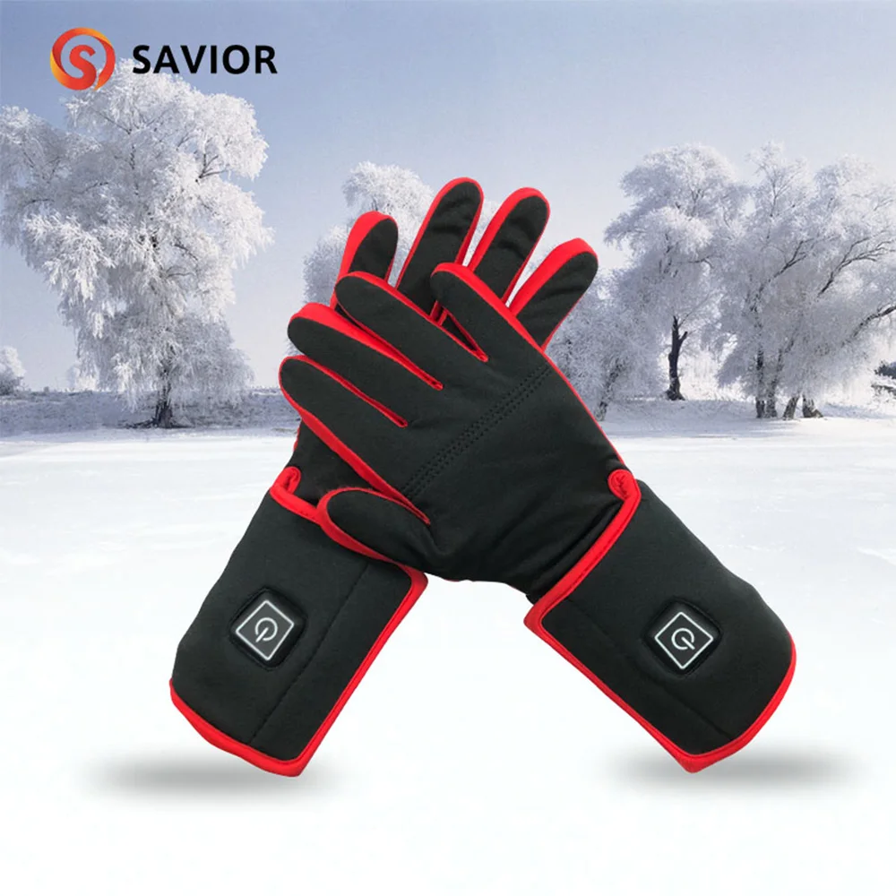 SAVIOR HEAT Heated Gloves Palm Non-Slip Electric Heated Skiing Gloves For Men Women Thermal Gloves Rechargeable Battery WarmHand