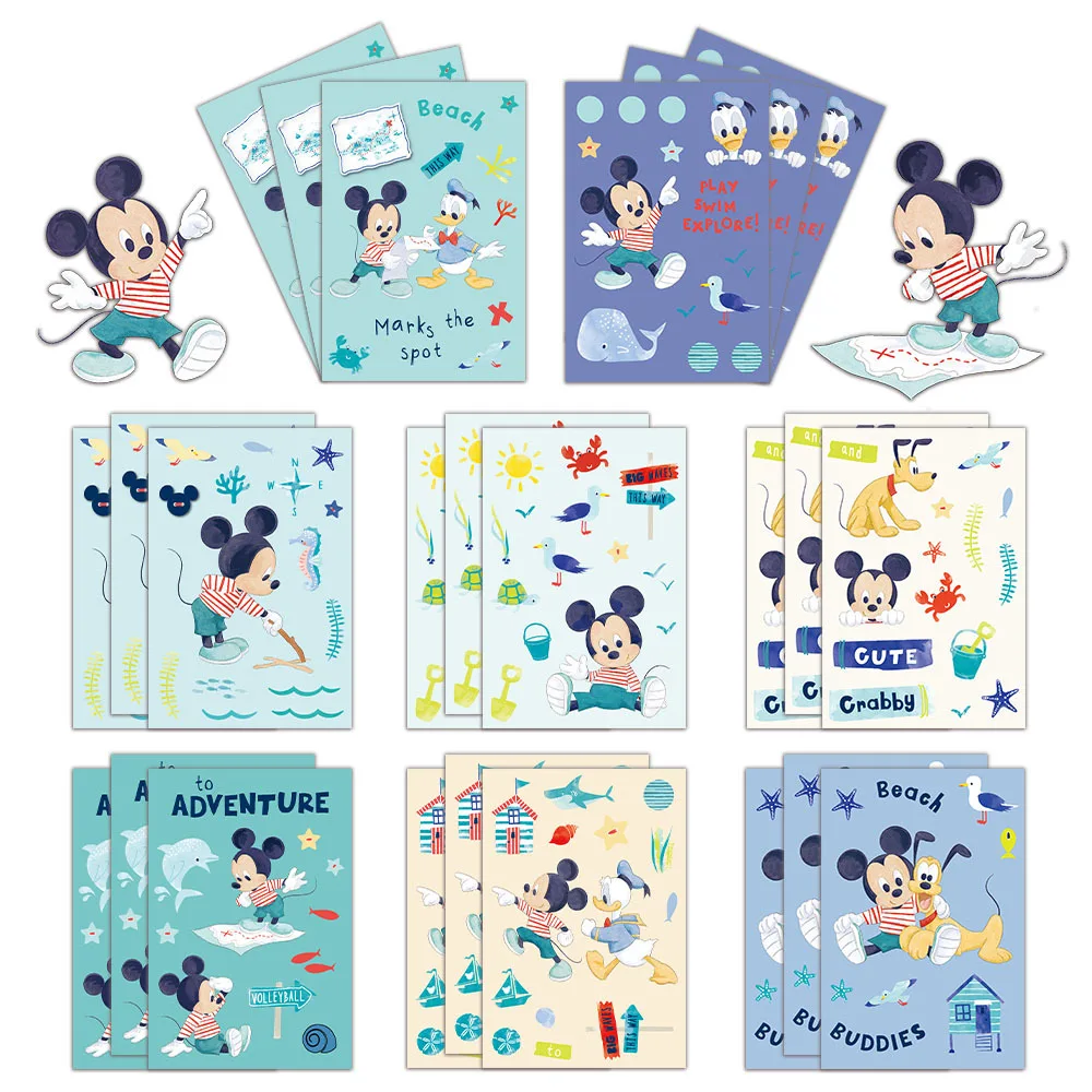 

8pcs Mini Mickey Mouse Collage Stickers Cartoon Travel Decal For Phone Case Laptop Tablet Notebook Thermos Water Bottle Decor