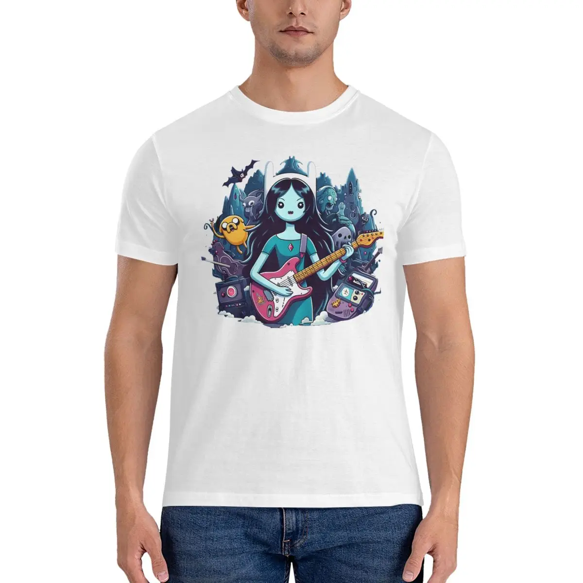 Men Adventurous Guitarist T Shirt Marceline Cotton Clothing Hipster Short Sleeve Round Neck Tee Shirt Gift Idea T-Shirts