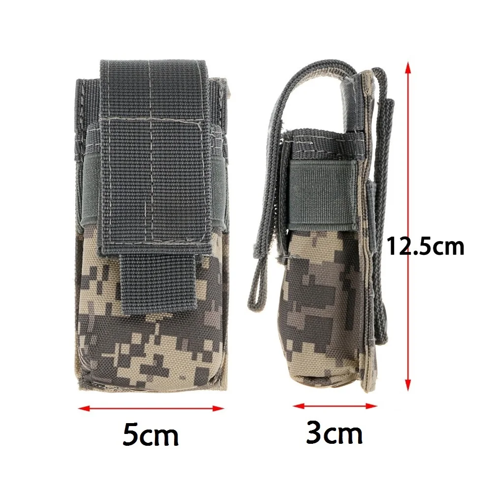 Tactical Magazine Pouch Single Pistol Mag Bag Molle Flashlight Pouch Torch Holder Case Outdoor Hunting Knife Holster