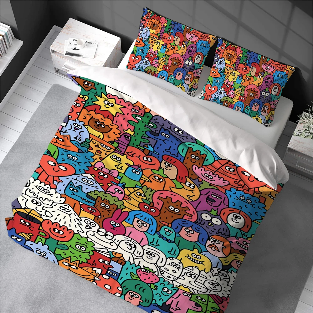 

N-Nina D-Dzyvulska Duvet Cover Set Soft Wash Bed 3 Piece Summer Comfortable Student Dormitory Home Baby Bedding Best seller