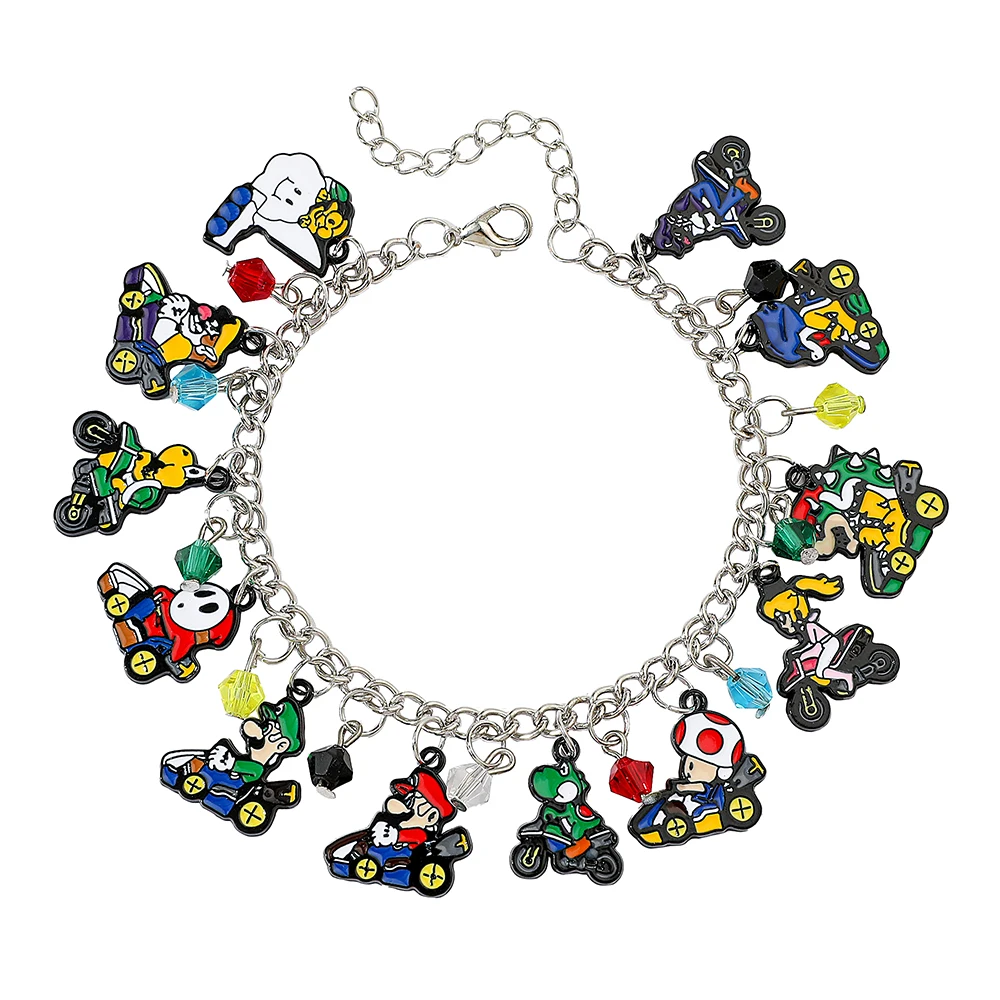 Game Perimeter Mario Kart Bracelet Cartoon Cute Mario Kart Bangle For Friends Birthday Party Jewelry Gifts