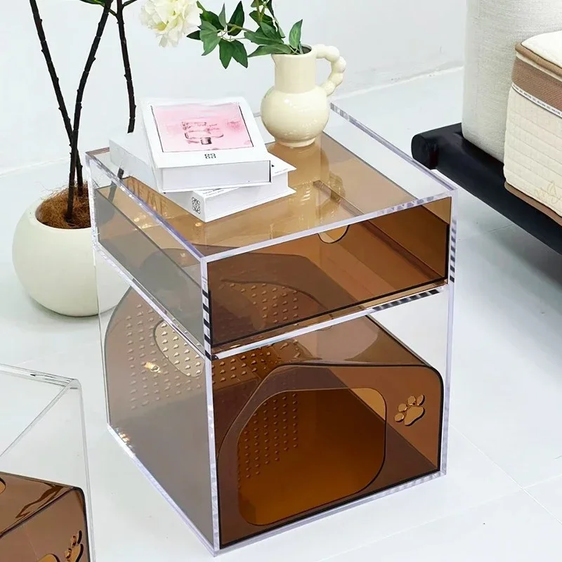 Italian cat nest bedside table, modern style acrylic pet furniture, personalized people and pets share creative corners