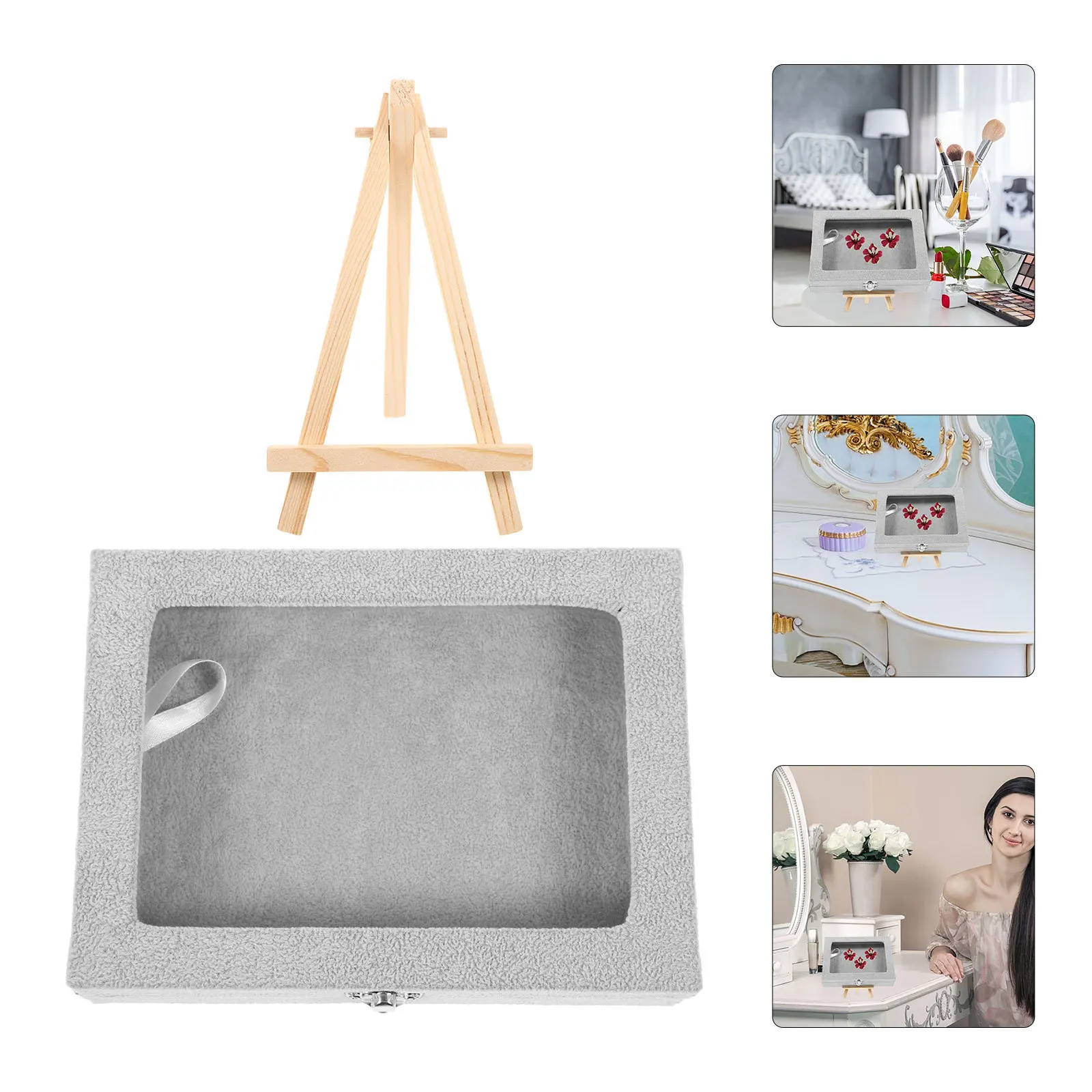 

1Set Small Jewelry Display Box Clear Window Case for Brooch Pin Badge Medal Storage Portable Compact Holder for Collection