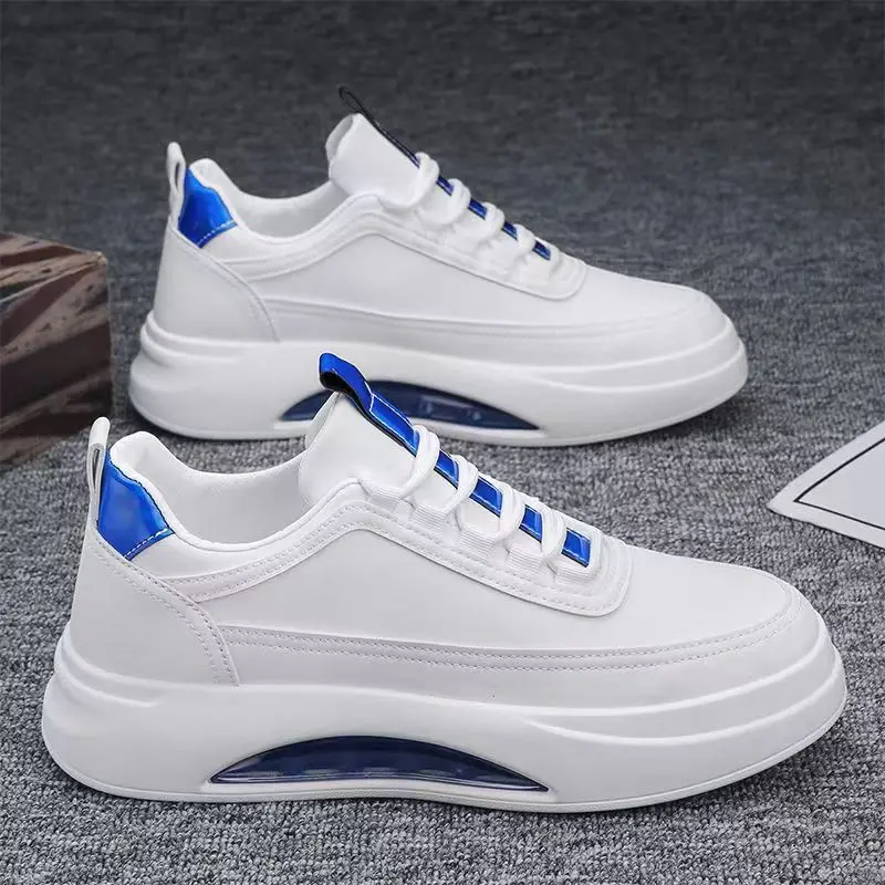 

Platform Men's Casual Sneakers White High Quality Men Sports Shoes Pu Leather Shoes for Man Air Cushion Board Tennis Men's Shoes