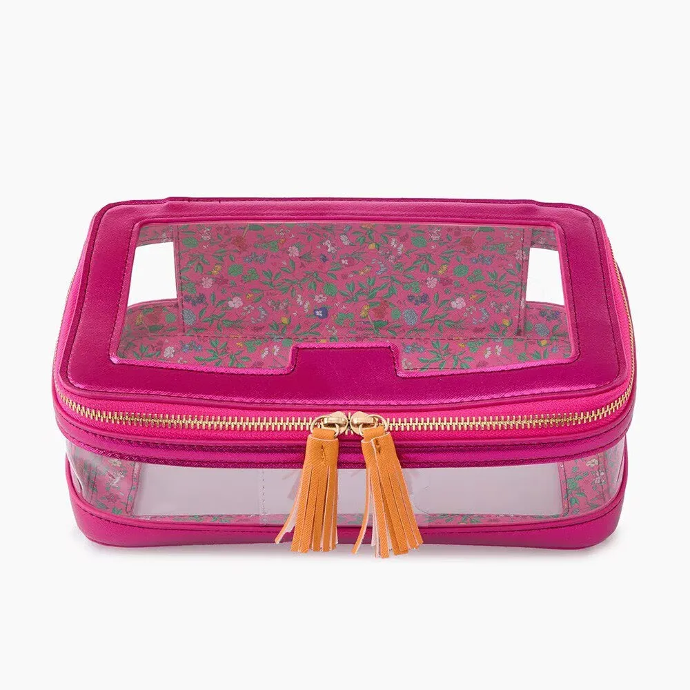 2026 New Model Factory for Best-Selling Luxury Modern Transparent Printed American Mahjong Tile Storage Makeup Bag