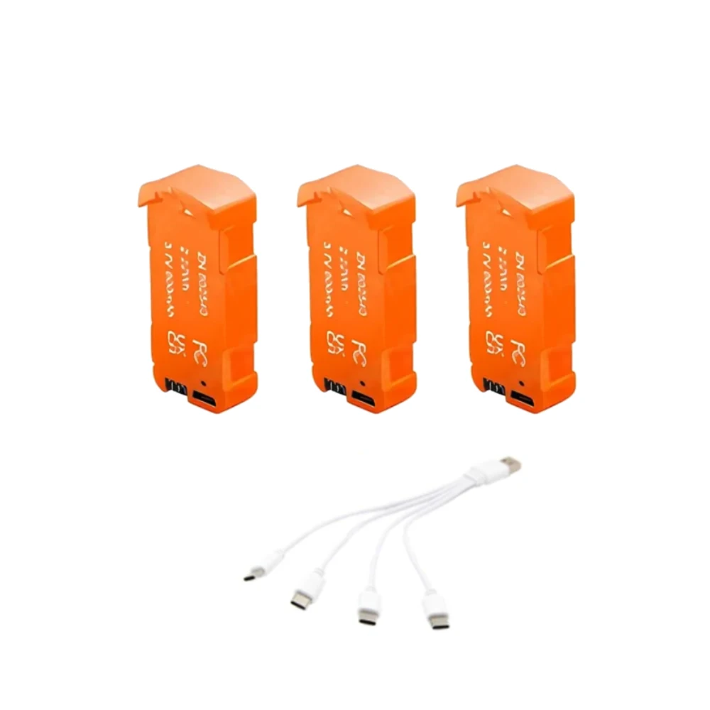 

3PCS Battery 3.7V 600mAh and 4in1 USB Cable Spare Part Kit for Mini Drone XD1 RC Quadcopter Accessory