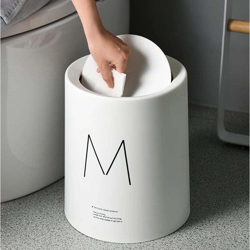 

8L/12L Nordic Double-layer Classification Trash Can Shake Lid Household Kitchen Living Room Bedroom Bathroom Hotel Trash Can