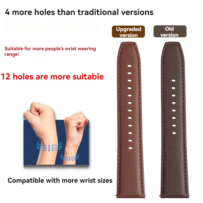 لهواوي ساعة Smartwatch GT5 GT4 GT3 عادية جلد البقر Lea-ther أشرطة ساعات اليد 46 مللي متر الهاتفي الرجال جلد العجل الإفراج السريع سوار 22 مللي متر