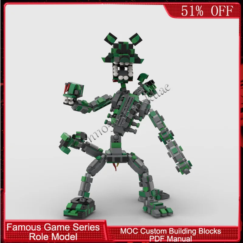 781 PCS Popular Game Character Series Ghostly Disassembled Fox MOC Customize Modular Building Block Simple DIY Festival Toy Gift