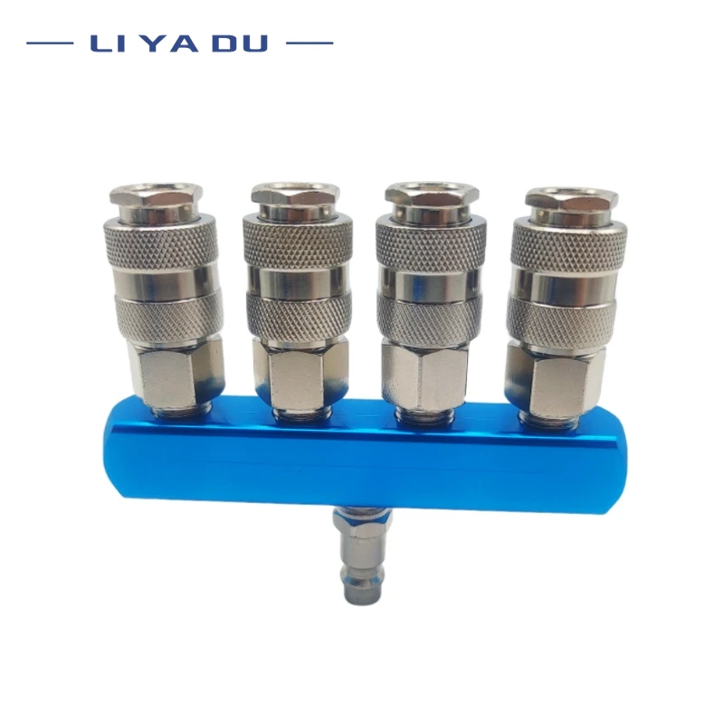 Compressor Pneumatic Fitting Pump Tool Coupler Manifold Multi Splitter EU/JP style Air Gas Distributor for 1/4 Quick Connector