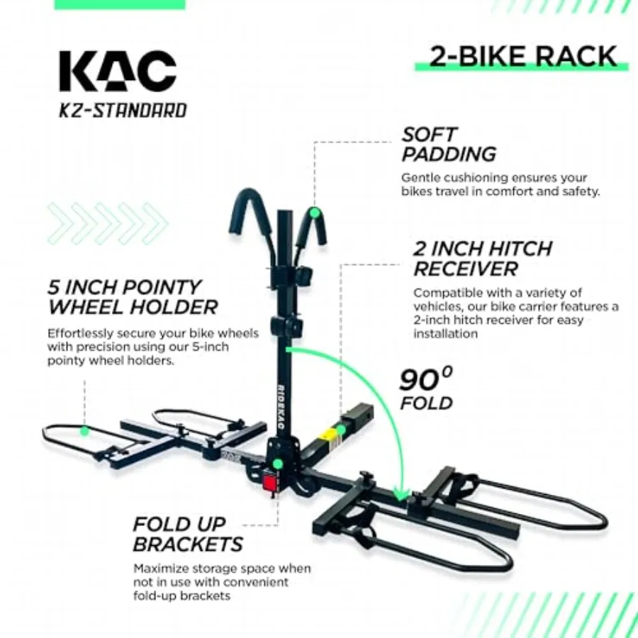 Premium Bike Rack for Car SUV Hatchback Mount AntiWobble Hitch Quick Release Lever for Bikes Heavy Duty Bicycle Carrier with Ea