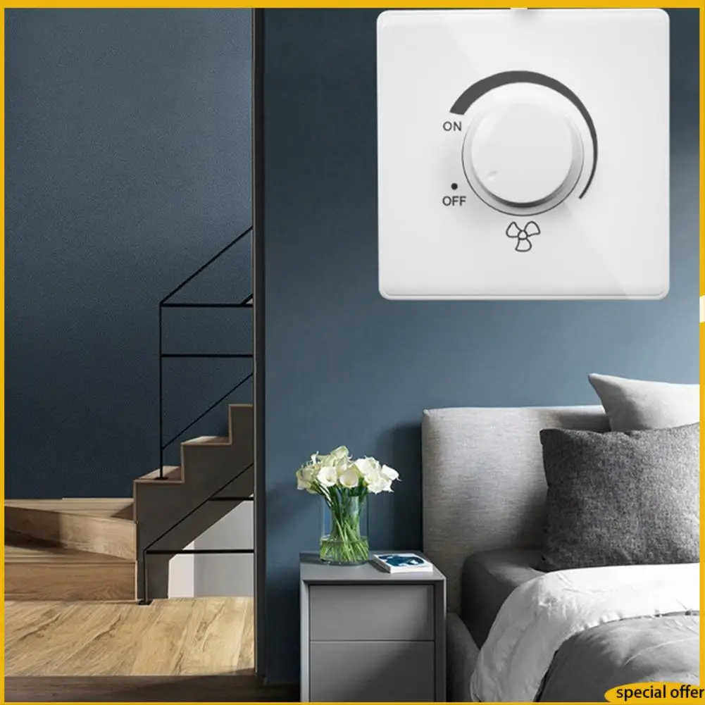 A61I 86 Type Ceiling Fan Adjustment Stepless Speed Controller Wall Switch 220V 10A