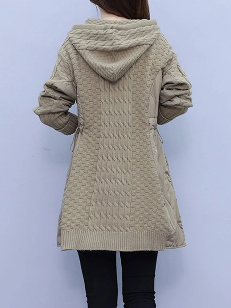 Max LuLu 2023 Inverno di Lusso Pullover Delle Donne di Modo Allentato Con Cappuccio Lavorato A Maglia Imbottito Maglioni Delle Signore Casual