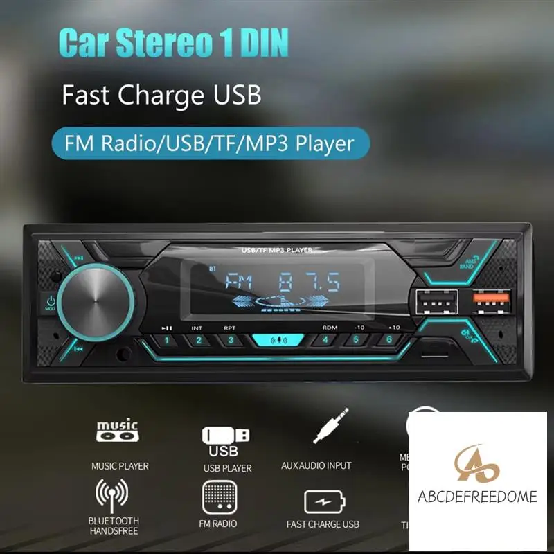 راديو السيارة 1 Din ستيريو الوسائط المتعددة مشغل MP3 رقمي بلوتوث FM AUX مدخل USB بلوتوث راديو تلقائي عالمي