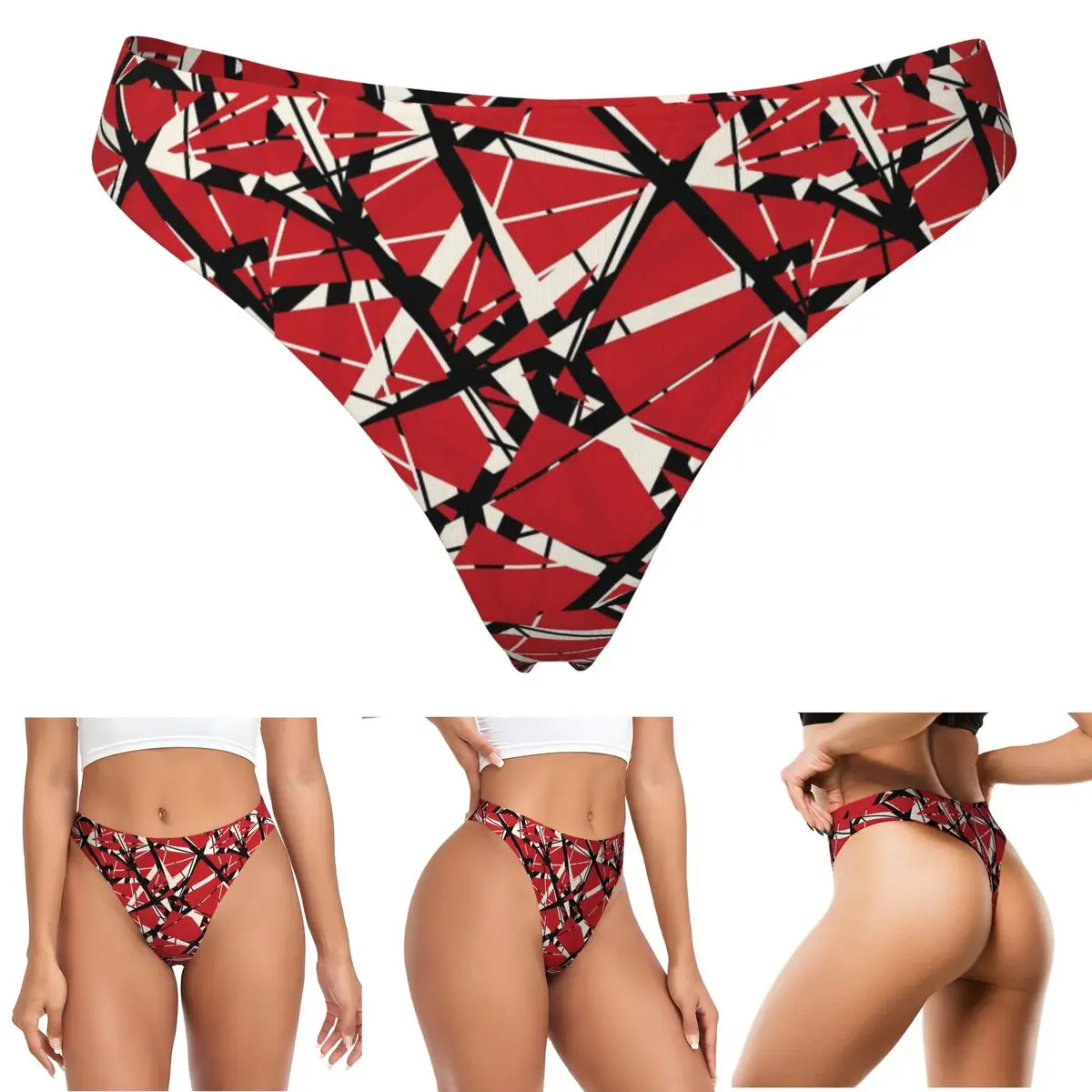calcinhas-g-string-personalizadas-evh-authentic-stripes-van-halen-vermelho-respiraveis-para-mulheres-confortaveis-e-elasticas