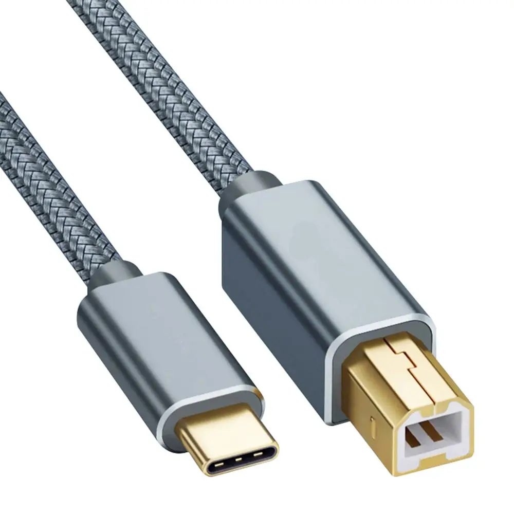 Gold-plated Plug Computer Scanner Printer USB Type-C to USB B 2.0 Printer Cable High Speed For Epson HP Brother