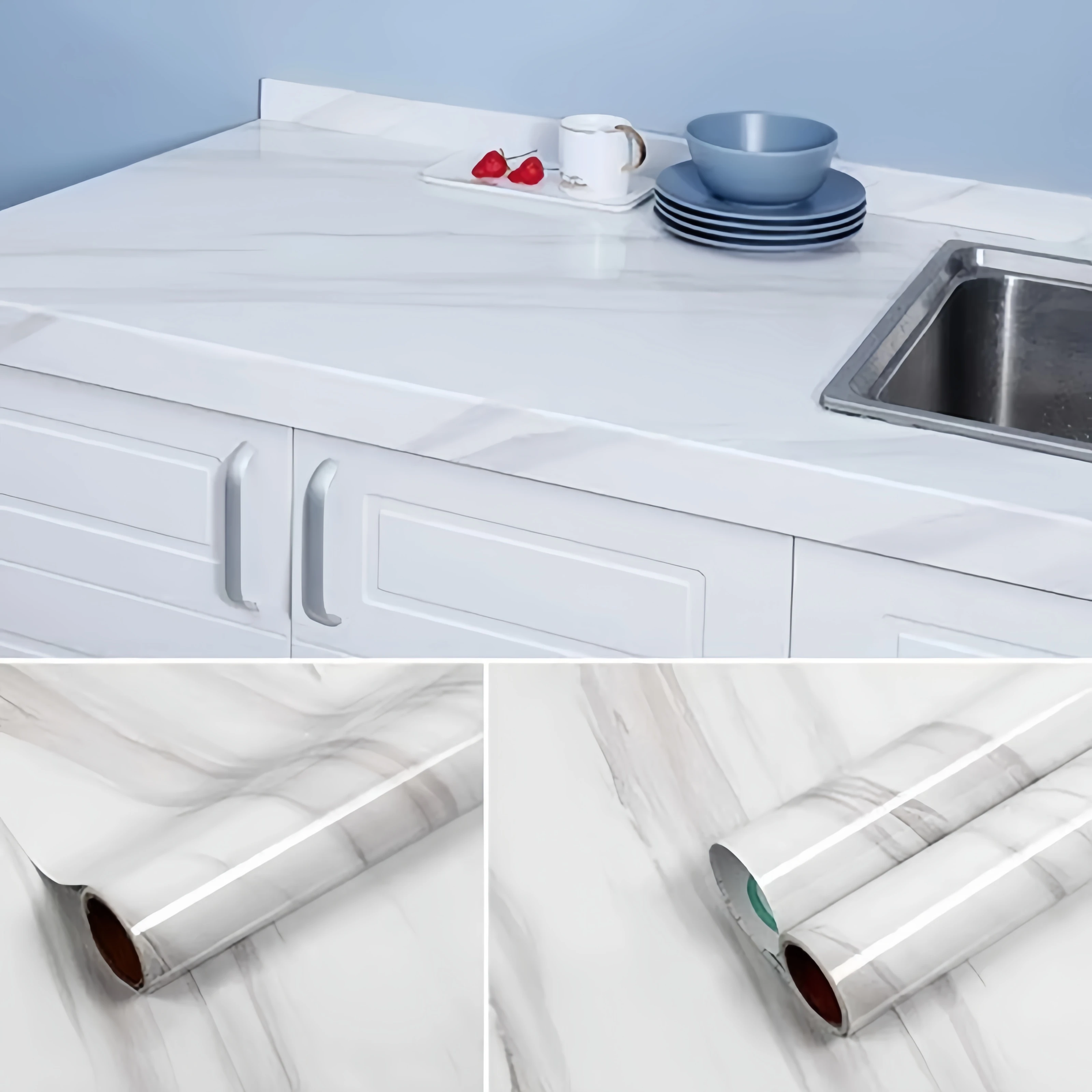 Waterdichte Zelfklevende Muur Behang Hoge Temperatuur Weerstand Peeling En Stok Behang Wit Wallpapers Home Decor Sticker