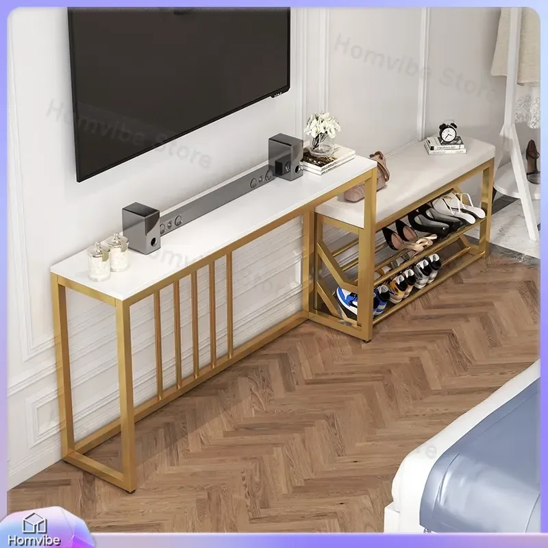 Modern TV Stand Cabinet for Living Room Small Apartment Hotel Rental Furniture Storage Console Table Shelf Unit Home Decor