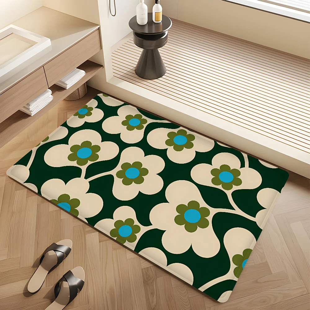 Orla Kiely Leaf Flower Floor Carpet Nordic Style Home Doormat Bathroom-Toilet Mats Bedroom Hotel Decor Mat