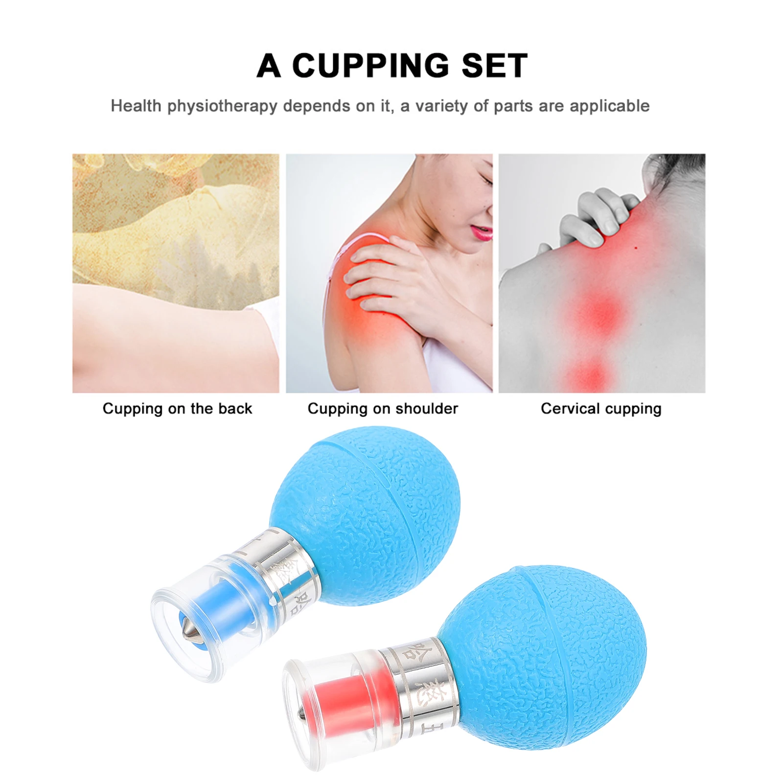 

2Pcs Device Vacuum Suction Massage Body Kit Chinese Therapy Supplies Durable Practical Clearing Meridians Promoting Blood