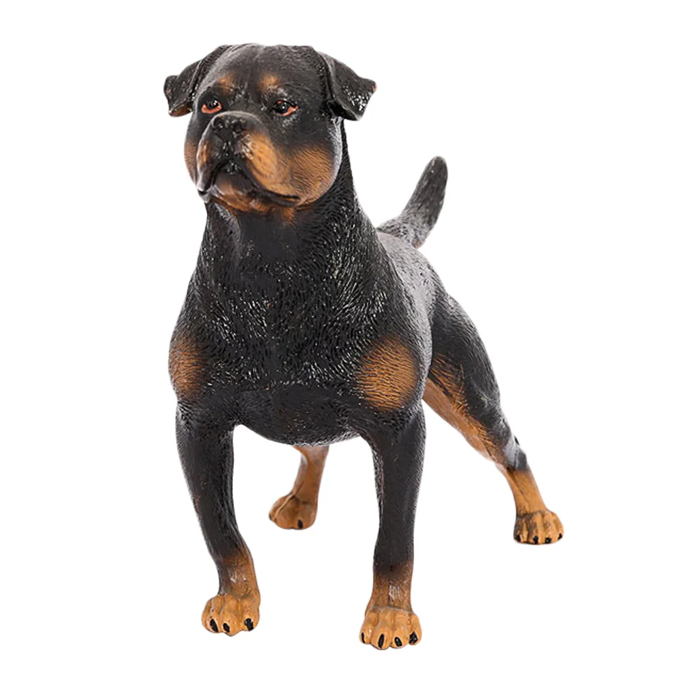 Rottweiler Model Desktop Decorative Dog Shape Ornament Imitation Plaything Adornment Home Plastic Figurine Decorations