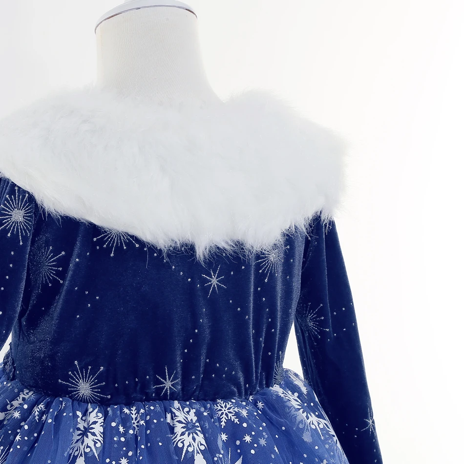 Elsa Kleid Mädchen Cosplay Prinzessin Kostüm Langarm Winterkleid ung Geburtstag Weihnachten Karneval Party Schnee königin Kinder Outfits