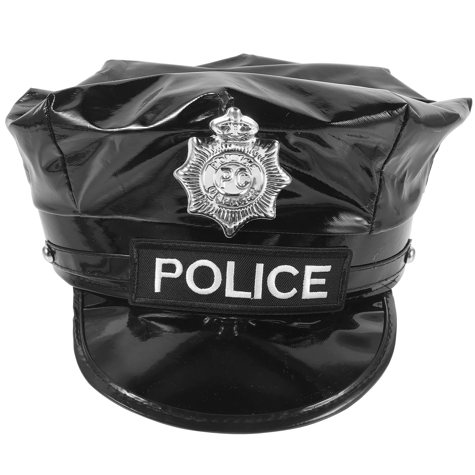 8 Point Police Cap Cosplay Hats Black Dressing up Octagonal Uniform Men and Women