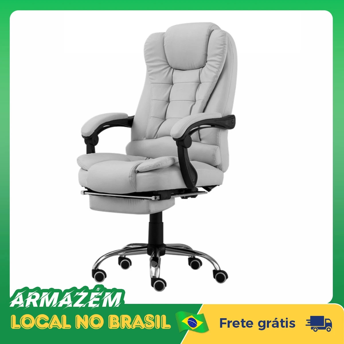 Cadeira de mesa presidencial Python Fly, cadeira de mesa com suporte encontrado e aderência ajustável (Chinza), enviado do Brasil