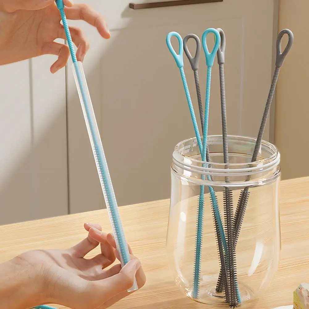 Straw Cleaner Brush Extra Long Silicone for Stanley Cups Reusable Straws Deep Cleaning Reusable Straw Cleaner Bottle Brush