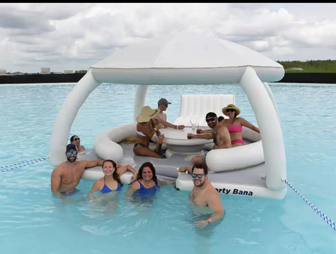 Water park floating sofa water rest banas pvc airtight inflatable lounger