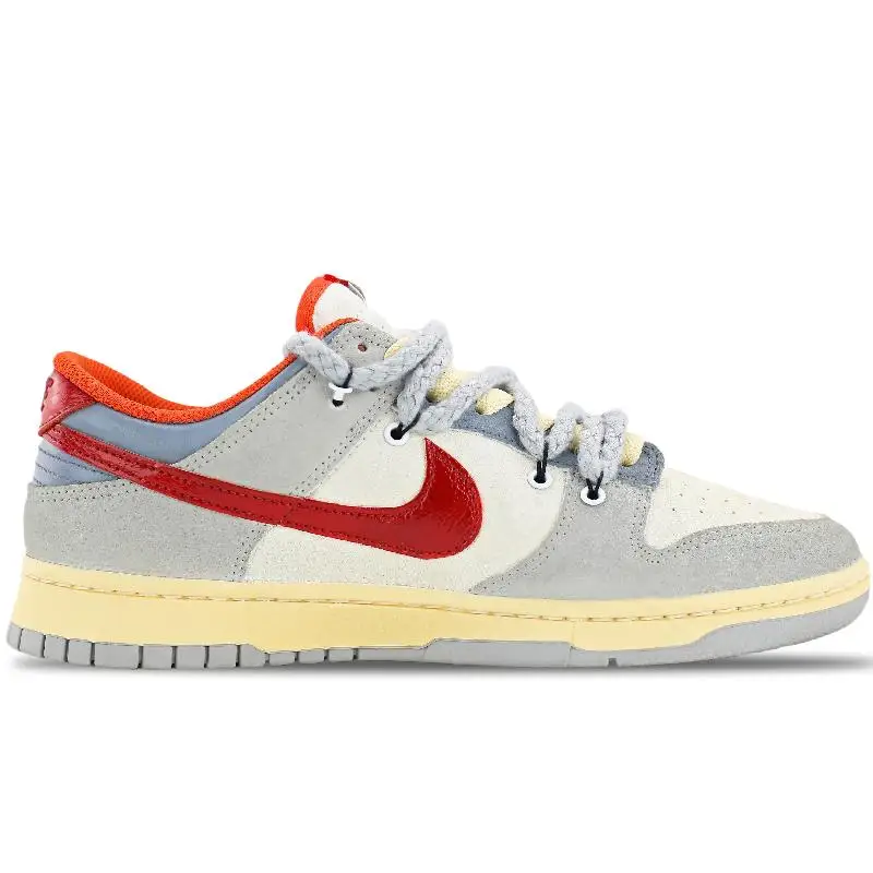 【ปรับแต่ง】Nike Dunkรองเท้าสเก็ตบอร์ดผู้ชายLow-Topสีแดง/สีขาวรองเท้าผ้าใบรองเท้าFJ5429-133