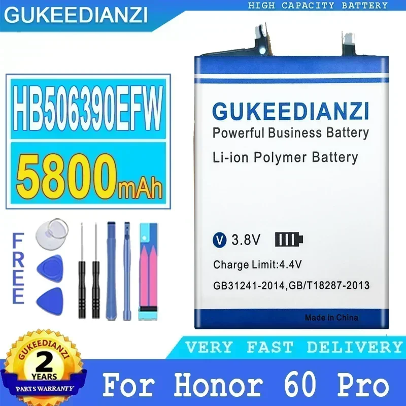 

HB 506390 Аккумулятор EFW 5800 мАч для huawei Honor 60 Pro, для мобильного телефона Honor60 Pro
