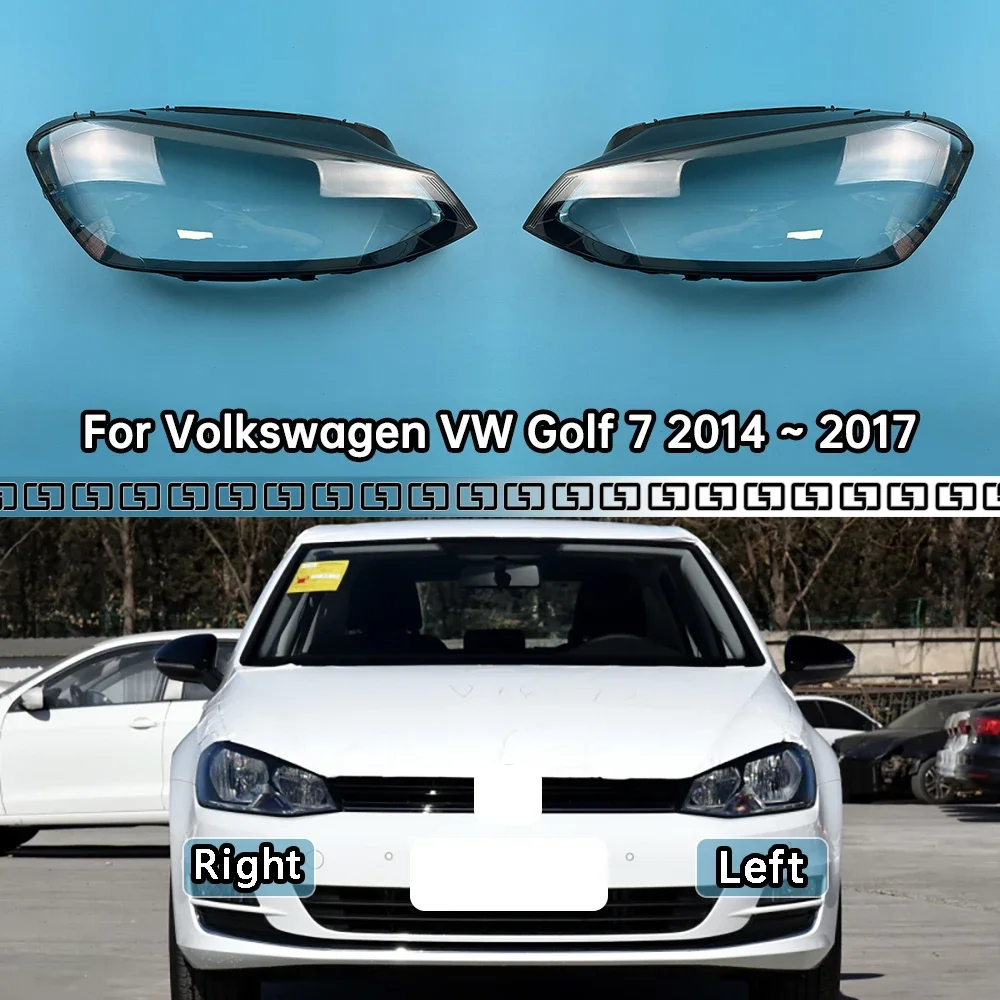 

Для Volkswagen VW Golf 7 2014 2015 2016 2017, крышка передней фары, корпус лампы, прозрачный абажур, линза из плексигласа