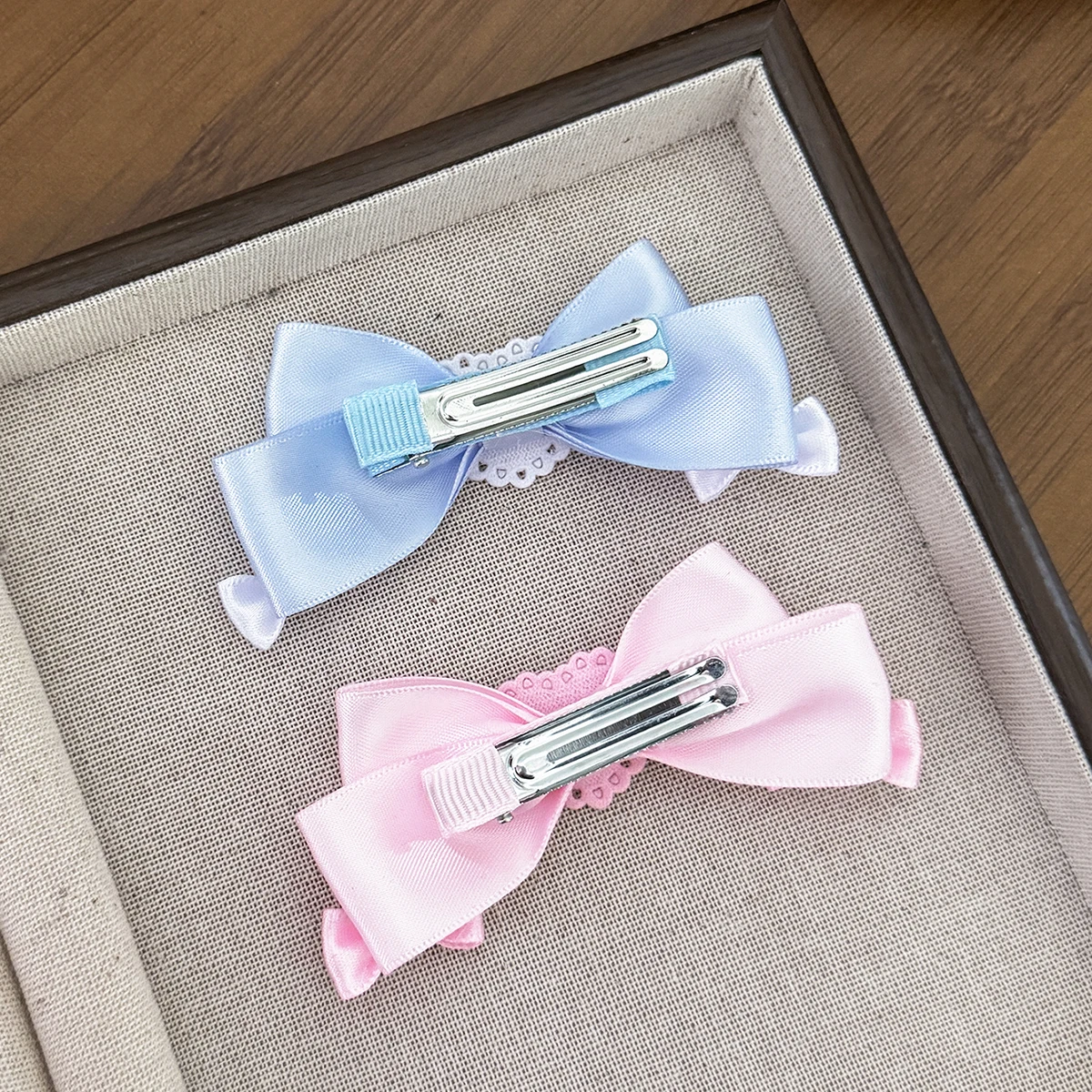 Sweet and lovely heart-shaped lace bow hairpin, girl princess afternoon tea headwear, Lolita hair accessory view 6