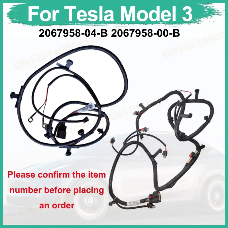 2067958 For Tesla Model 3 Front Bumper Harness With/Without Radar Interface 2067958-04-B 2067958-00-B 2017-2023 Replacement Part
