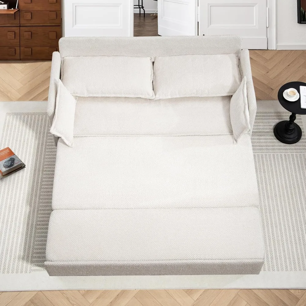 Трансформируемый диван-кровать, компактный вельветовый двухместный диван с зарядкой через USB, шезлонг для комфортной релаксации