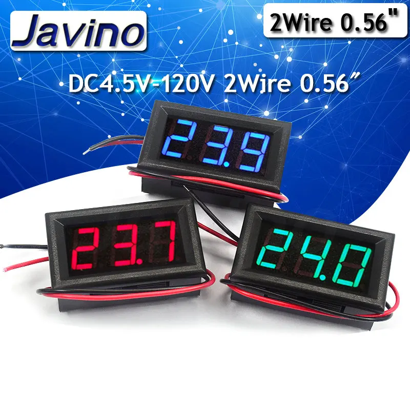 2-przewodowy miernik napięcia DC DC5V-120V ochrona przed odwróceniem 0.56 cala LED cyfrowy wyświetlacz komponenty dla elektromobilu motocykl samochód