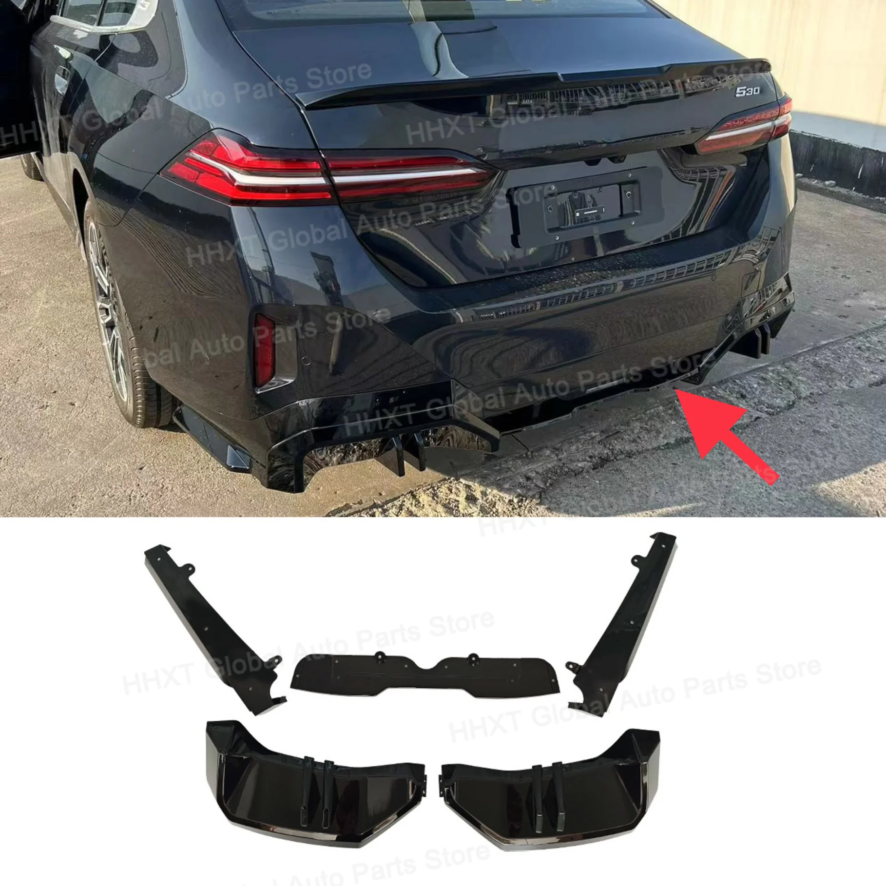 

5 шт./комплект, сплиттер для заднего бампера BMW 5 Series G60 M посылка 2023-IN