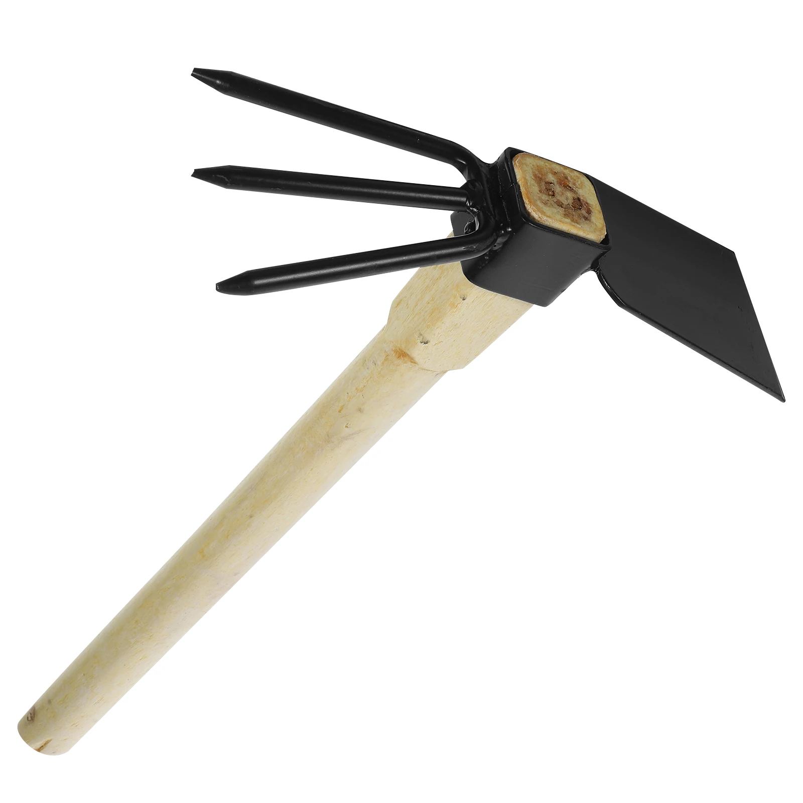 

Wooden Handle Small Hoe Garden Tools Dual Function Grass Hoe Nail Rake Lightweight Durable For Tilling Loosening Soil Gardening