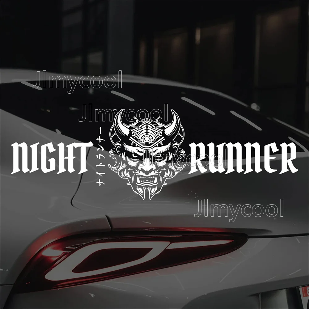 Night Runner Japanese Oni Mask Decal Windshield Banner JDM Sticker Fashion 36'