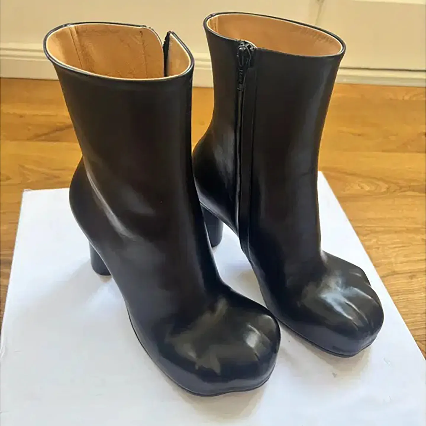 New Spring/Autumn Women Black Vintage Cat Claw Round Toe Chunky Heel Mid-Calf Boots Side Zip Fashion Elegant Ankle Boots