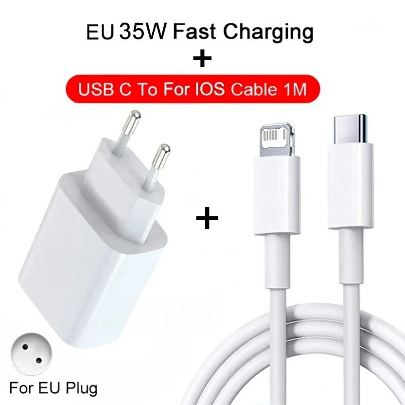 PD 35W snellader voor iPhone 11 12 13 14 15 Pro Max snellaadkabel voor iPhone 15 Plus USB Type C datalijn telefoonoplader