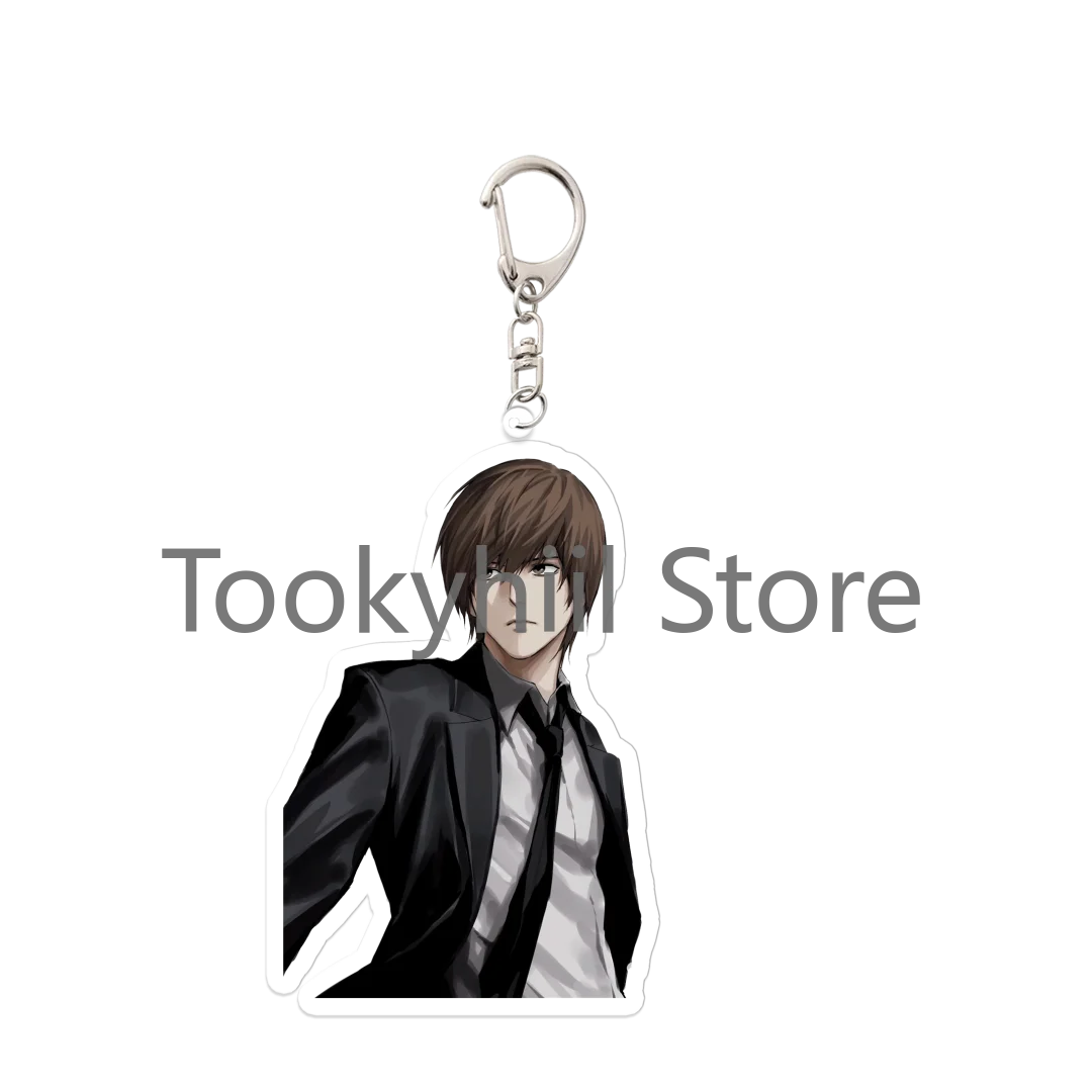 Death note chaveiro l misa amane anime jogo dos desenhos animados jóias moda figura yagami luz transparente acrílico ornamentos presente da menina