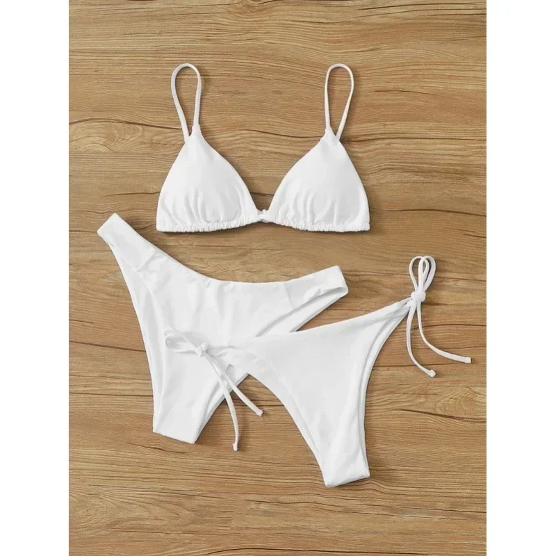 Paquete de 3 conjuntos de Bikini estilo Push Up con dos fondos, traje de baño para mujer, traje de baño Sexy de tres piezas de cintura baja y media, traje de baño 2024