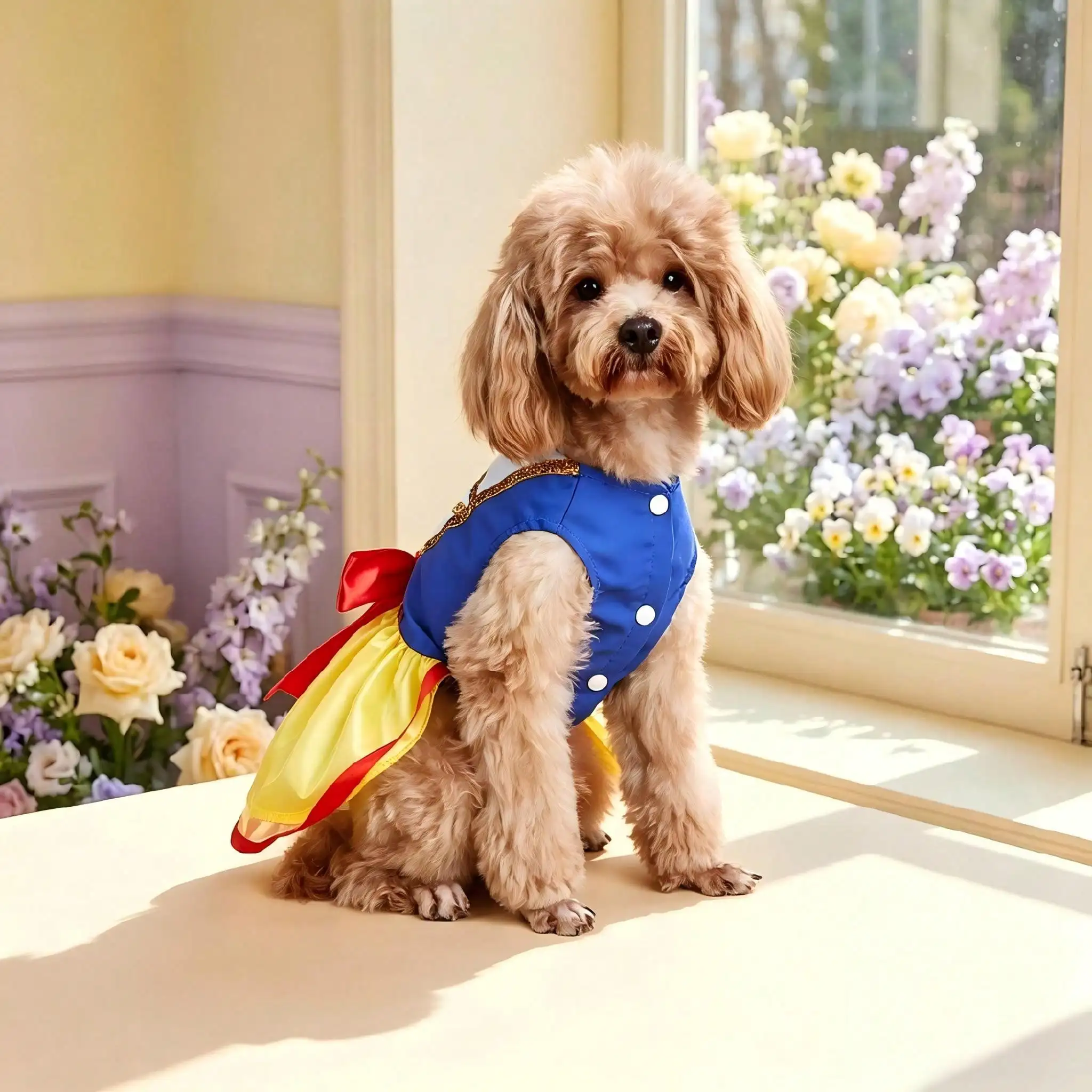 Snow Dog Costume - Christmas Princess Puppy Dress, Snow Pet Apparel for Party Christmas Halloween Special Events Costume