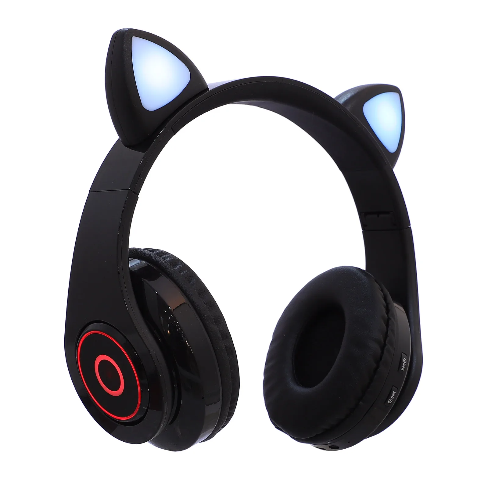

Adorable Cat Ear Wireless Headset Foldable Headphones Led Lighting Over Ear Stereo For Cellphone Pc Gaming Office Use